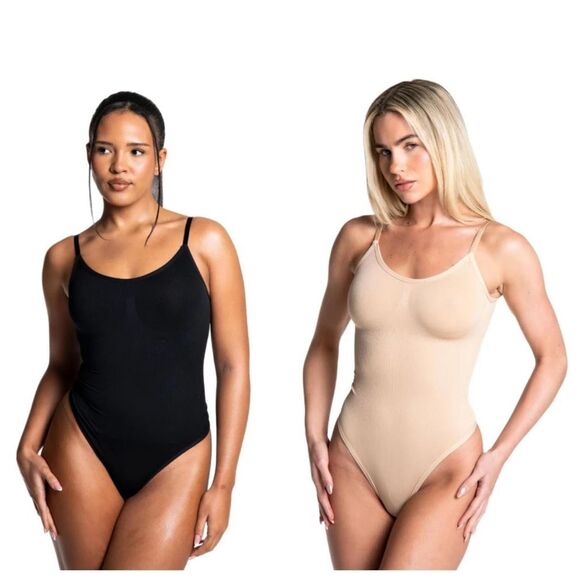 Hey Shape Women's Seamless Tummy Control Shapewear Bodysuit - Set of 2 - Picture 1 of 7
